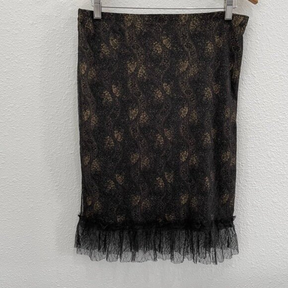 Vintage Whimsigoth Lace Skirt Dark Romantic Bohemian Fringe - Picture 2 of 8